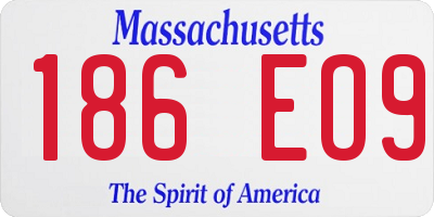 MA license plate 186EO9