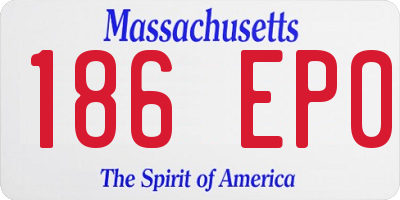MA license plate 186EP0