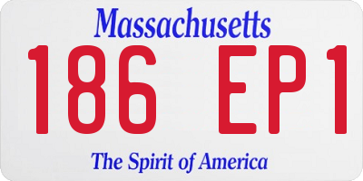 MA license plate 186EP1