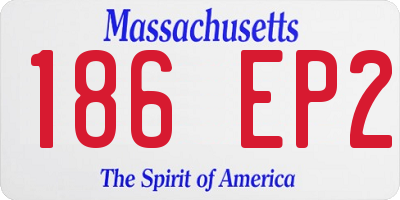 MA license plate 186EP2