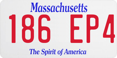MA license plate 186EP4