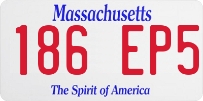 MA license plate 186EP5