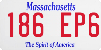 MA license plate 186EP6