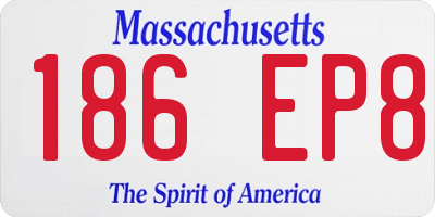 MA license plate 186EP8