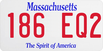 MA license plate 186EQ2