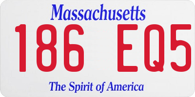 MA license plate 186EQ5