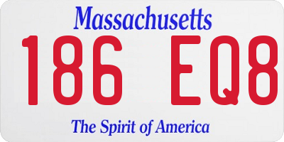 MA license plate 186EQ8