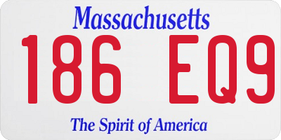 MA license plate 186EQ9