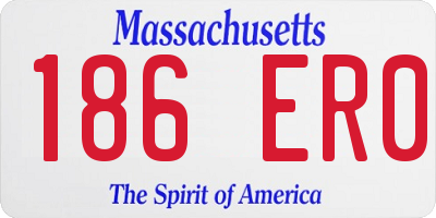 MA license plate 186ER0