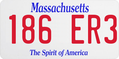 MA license plate 186ER3