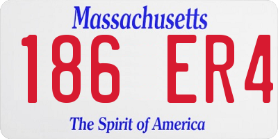 MA license plate 186ER4