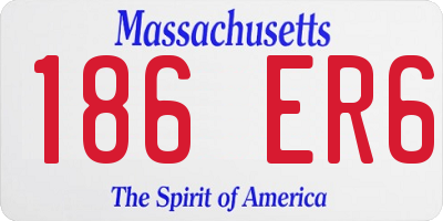 MA license plate 186ER6