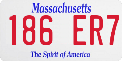 MA license plate 186ER7
