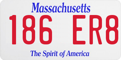 MA license plate 186ER8