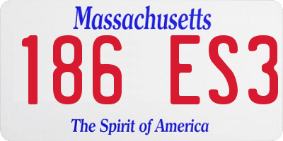 MA license plate 186ES3