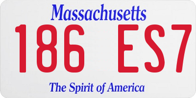MA license plate 186ES7