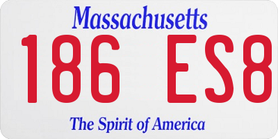 MA license plate 186ES8