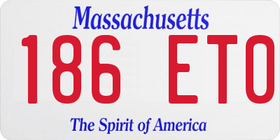 MA license plate 186ET0