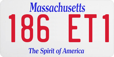 MA license plate 186ET1