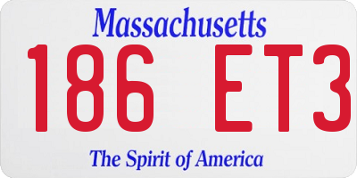 MA license plate 186ET3