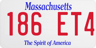 MA license plate 186ET4
