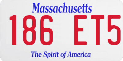MA license plate 186ET5