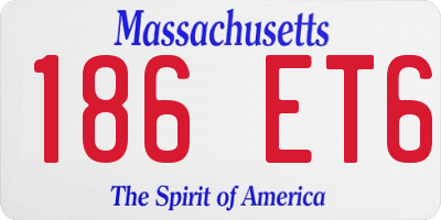 MA license plate 186ET6