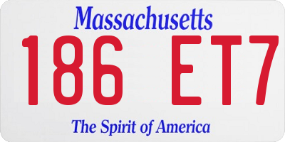 MA license plate 186ET7