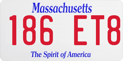 MA license plate 186ET8