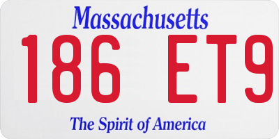 MA license plate 186ET9