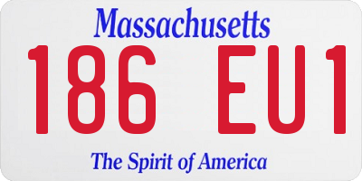 MA license plate 186EU1