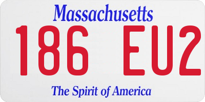 MA license plate 186EU2