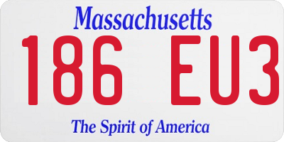 MA license plate 186EU3