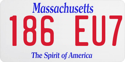 MA license plate 186EU7