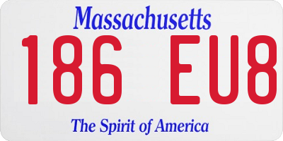 MA license plate 186EU8