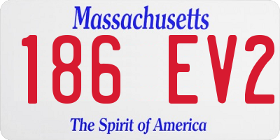 MA license plate 186EV2