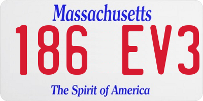 MA license plate 186EV3