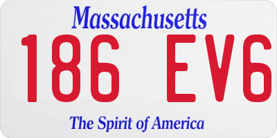 MA license plate 186EV6