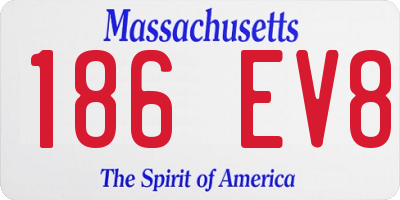 MA license plate 186EV8