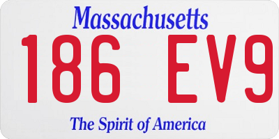 MA license plate 186EV9