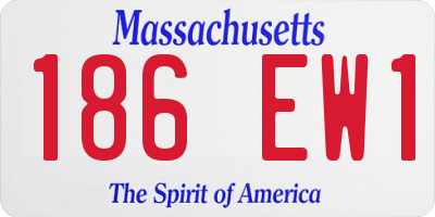 MA license plate 186EW1