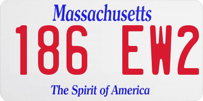 MA license plate 186EW2