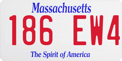 MA license plate 186EW4