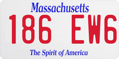 MA license plate 186EW6