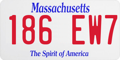 MA license plate 186EW7