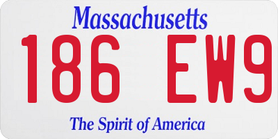 MA license plate 186EW9