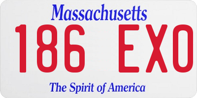 MA license plate 186EX0