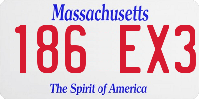 MA license plate 186EX3