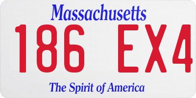 MA license plate 186EX4
