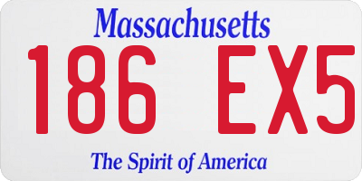 MA license plate 186EX5